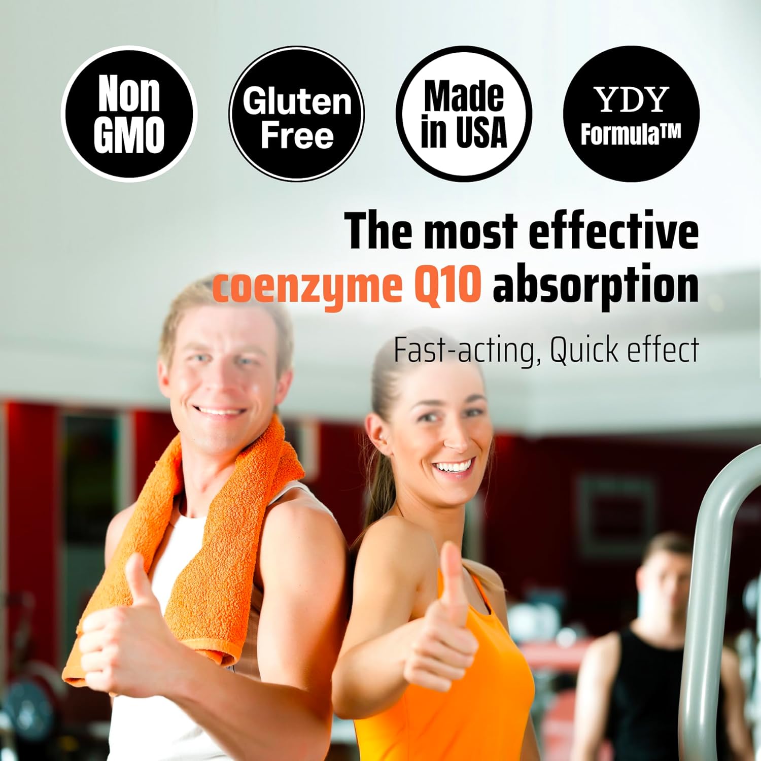 YDY Nutrition All Active BQ10 - CoQ10 100mg with Vitamin B Complex - Promotes Heart Health and Cellular Energy - 60 Tablets