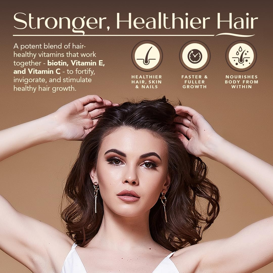 Yeguada La Reserva Hair, Skin, and Nails Gummies - 5000 mcg Biotin, Vitamin E & C - 60 Pieces