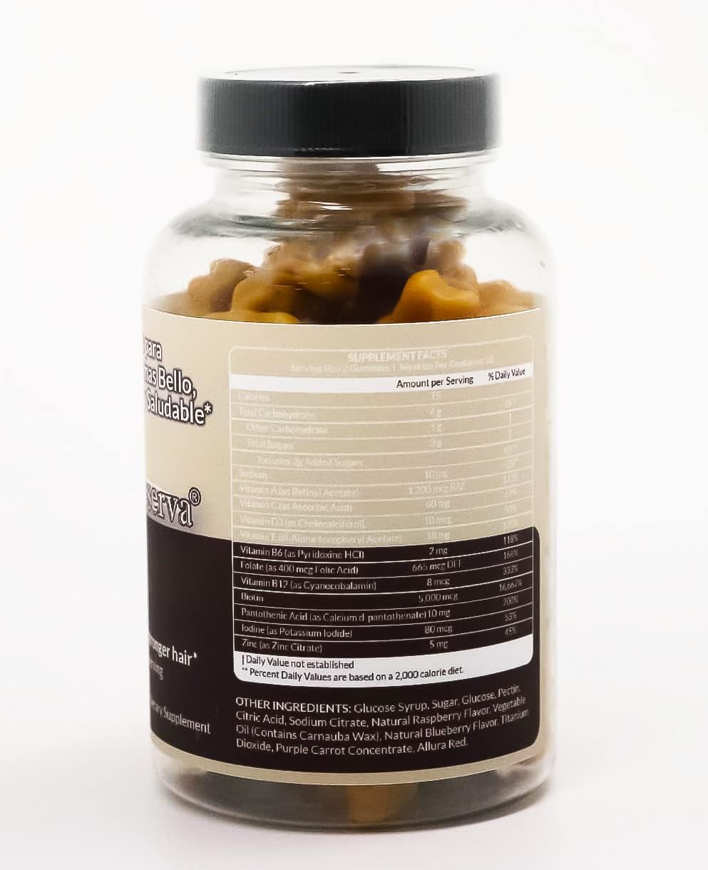 Yeguada La Reserva Hair, Skin, and Nails Gummies - 5000 mcg Biotin, Vitamin E & C - 60 Pieces