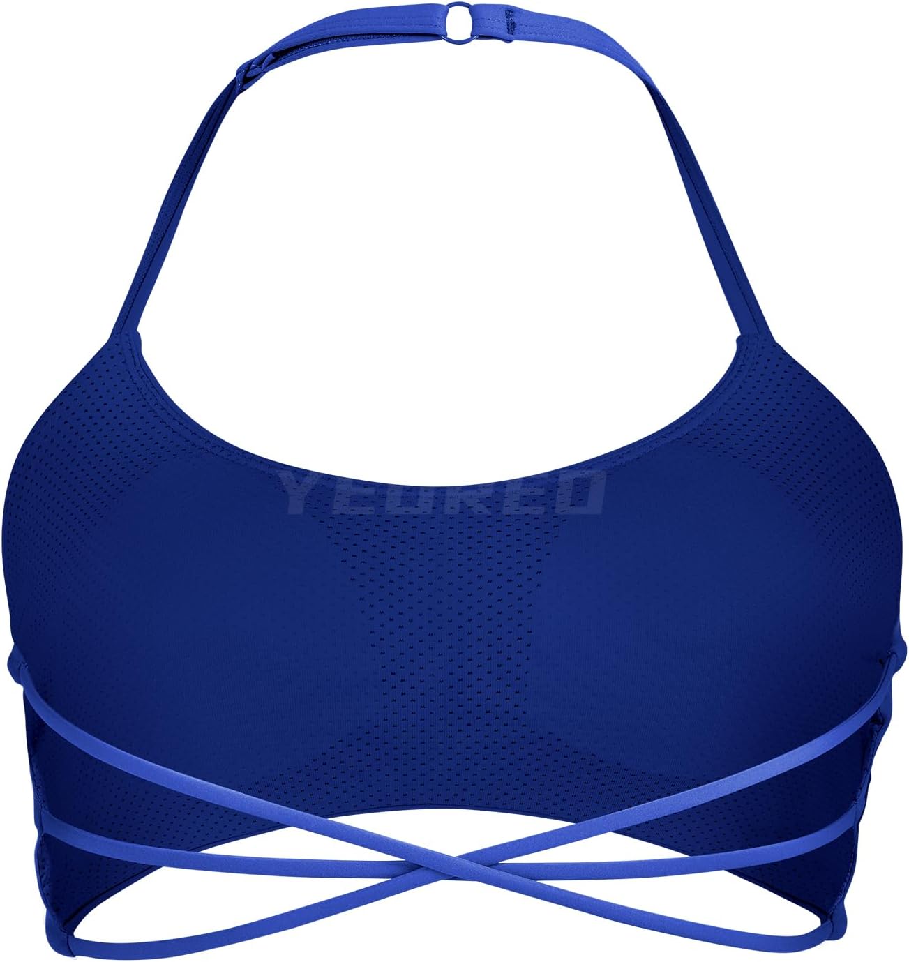 YEOREO Women's Halter Sports Bra with Criss Cross Back and Removable Pads for Yoga and Workouts