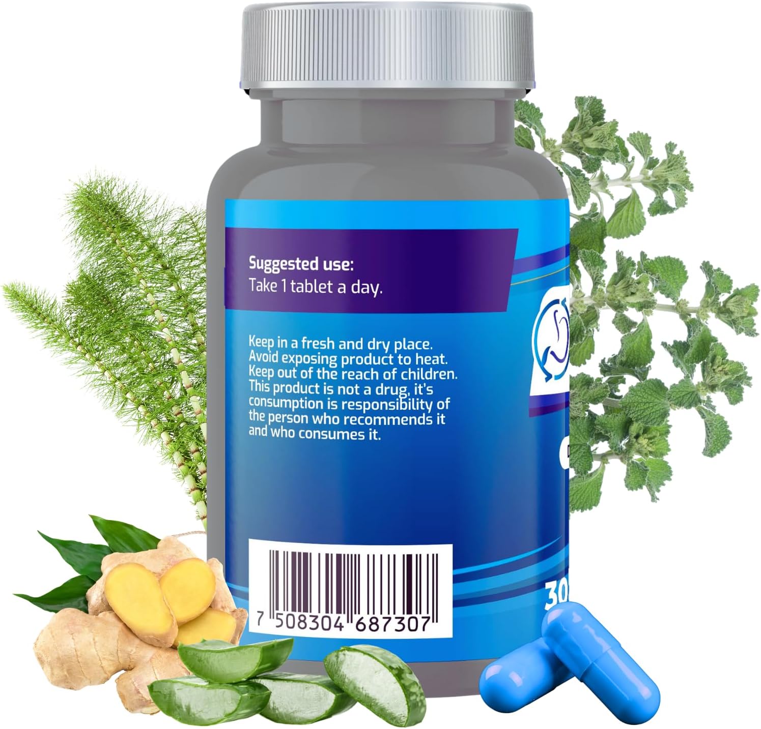 YERBERO Bypass BPRI Blue Capsules - Enhanced with Aloe Vera, Ginger, Sarsaparilla Root, Green Tea, Dandelion, Horsetail - 30 Capsules, 500mg.
