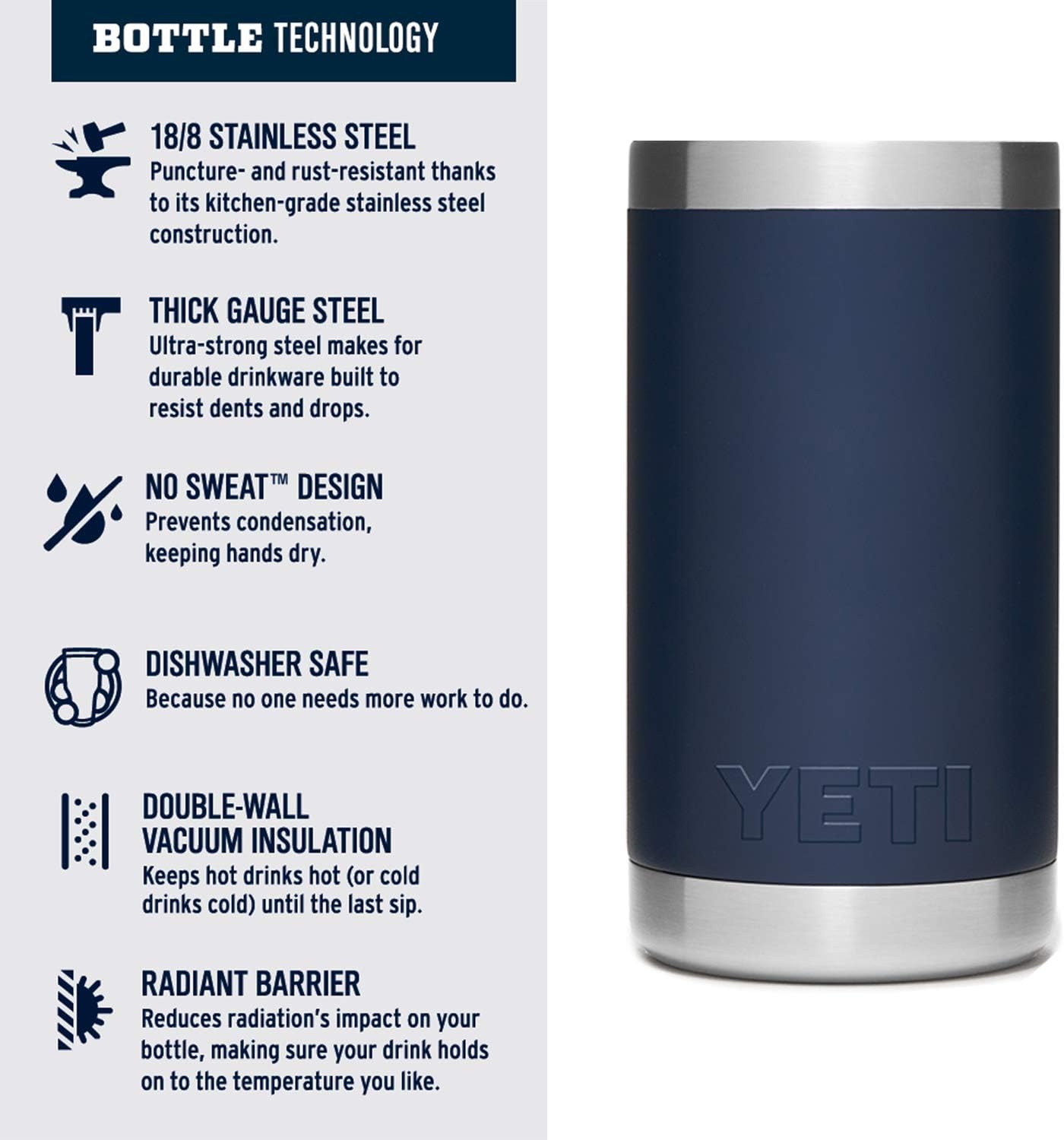 YETI Rambler Jr. 12 oz Kids Bottle, Straw Cap Included