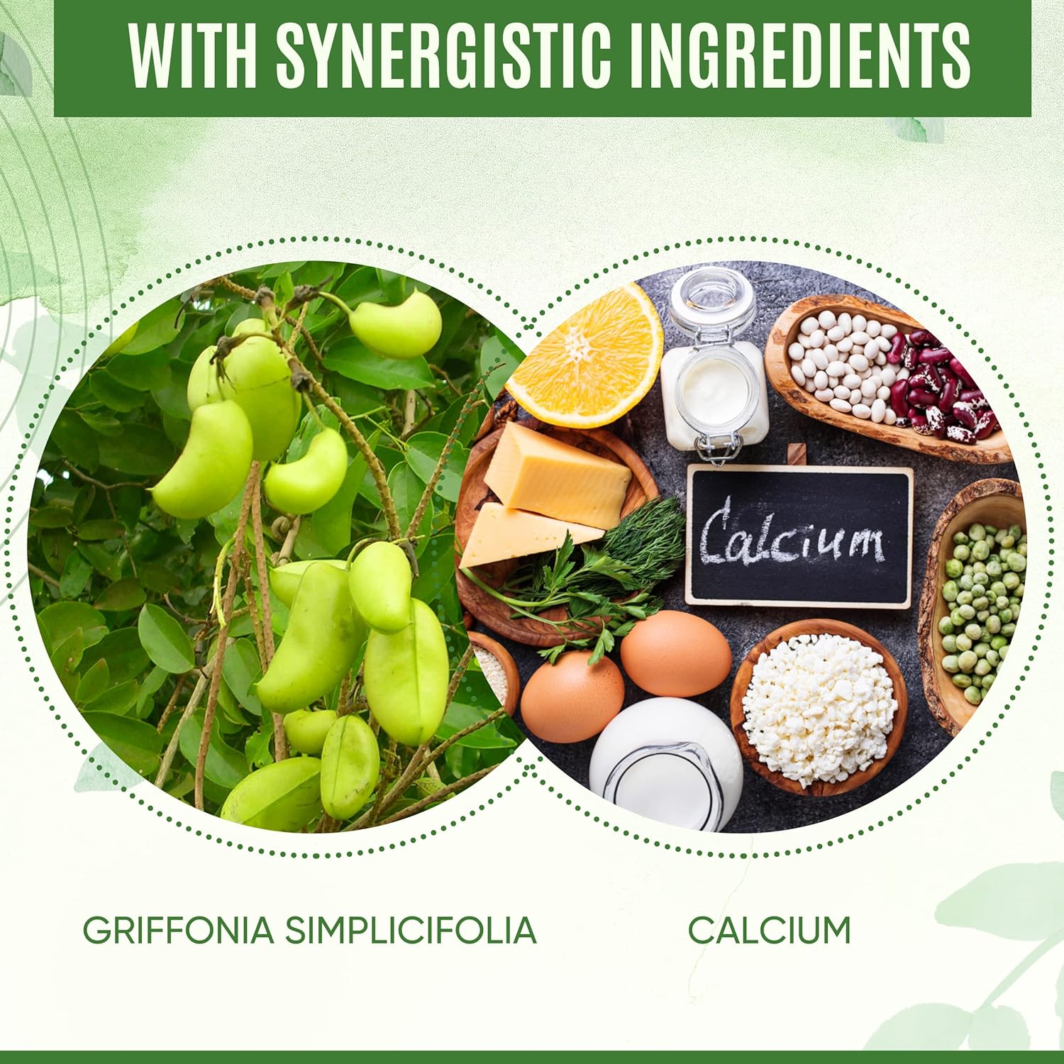 YEVANI 5-HTP Supplement with Calcium for Mood, Stress, Sleep - Neurotransmitter Support - 60 Capsules, 30 Servings