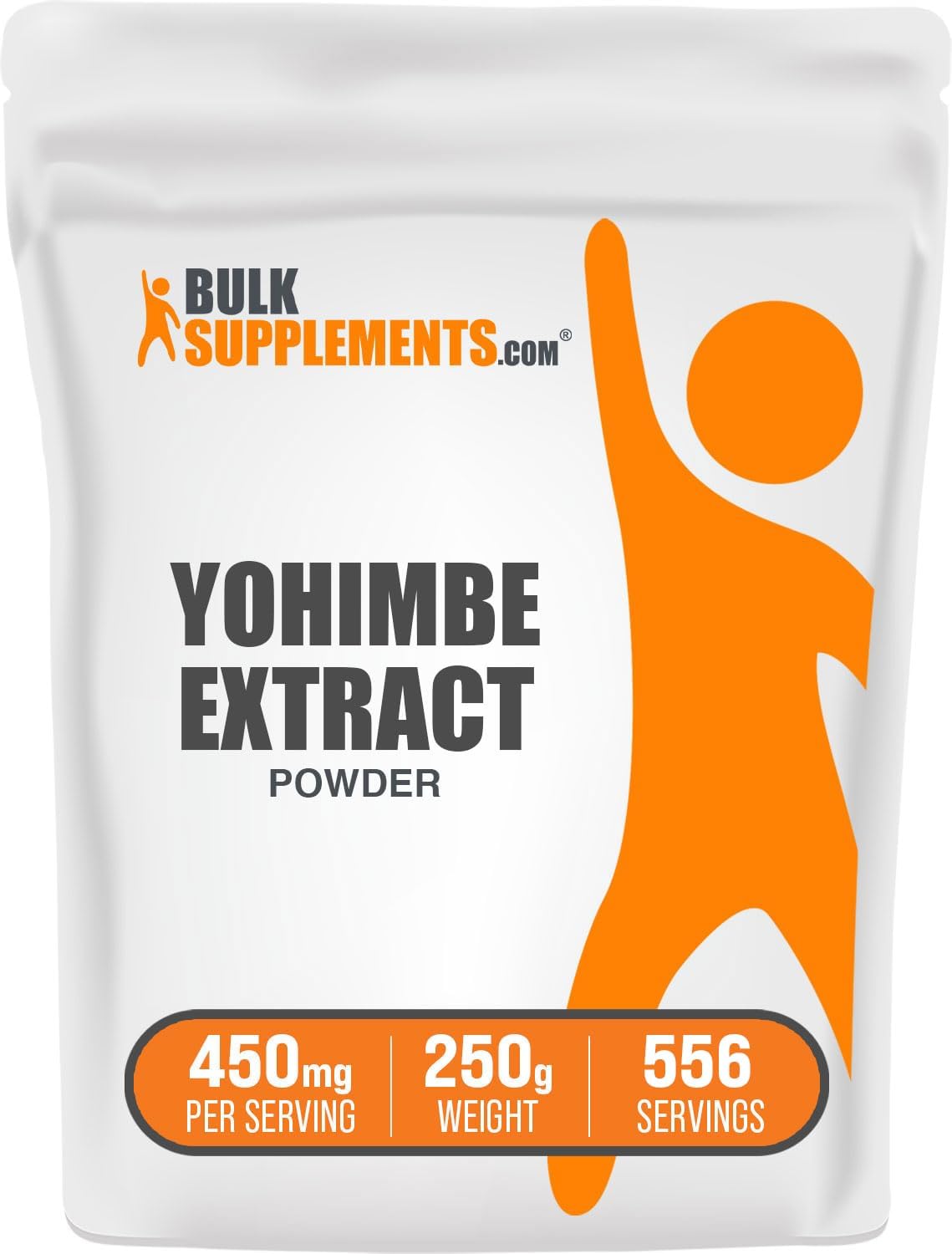 Yohimbe Extract Powder - Herbal Supplement, Gluten Free, 450mg per Serving - BulkSupplements.com 250g Pack