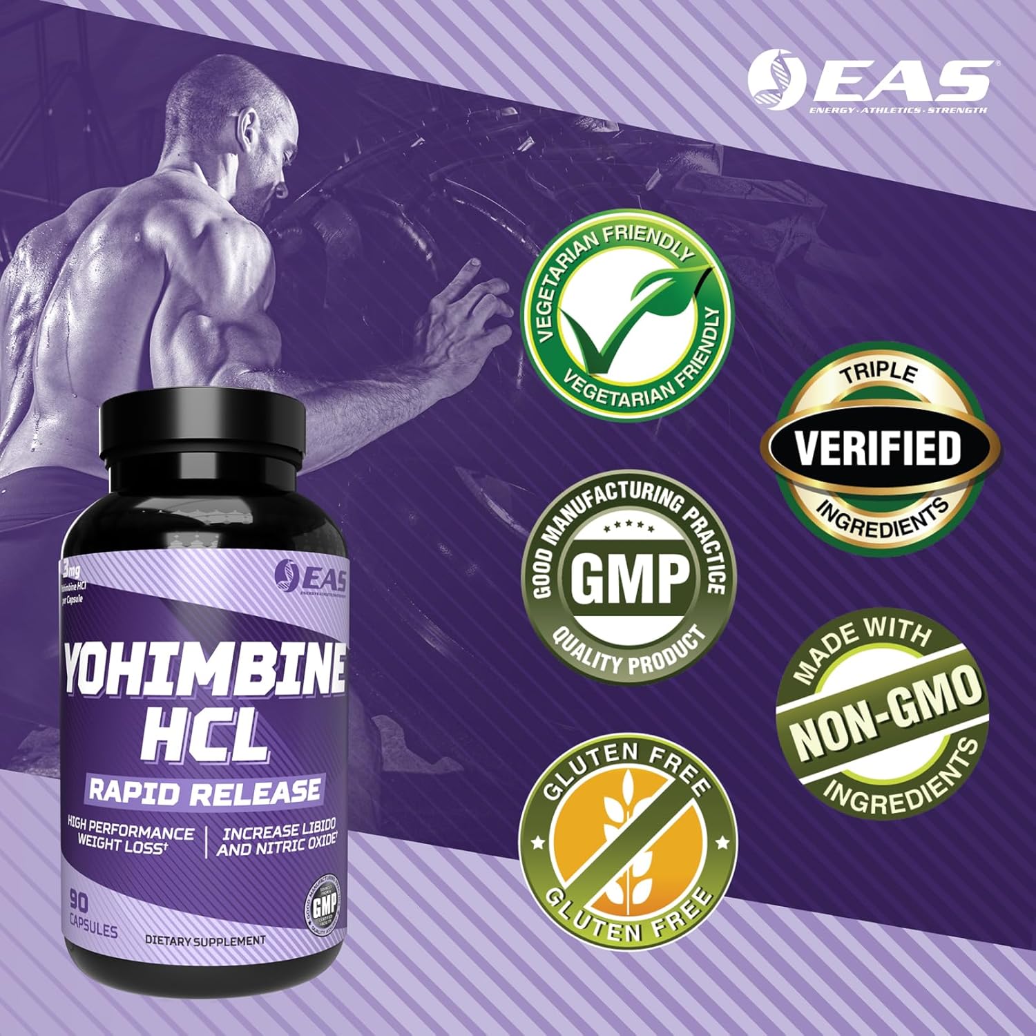 Yohimbine HCL Capsules with Rapid Release Technology for Enhanced Weight Loss & Athletic Performance