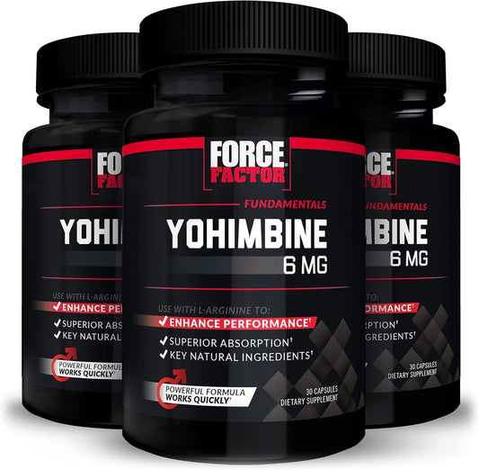 Yohimbine Supplement for Men - Enhanced Performance Formula with Yohimbe Bark Extract, 6mg Yohimbine Capsules, 90 Count (3-Pack)