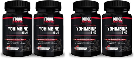 Yohimbine Supplement for Men - Enhanced Performance Formula with Yohimbe Bark Extract - 6mg Yohimbine Pills - Natural Ingredients - 30 Count x 4 Pack