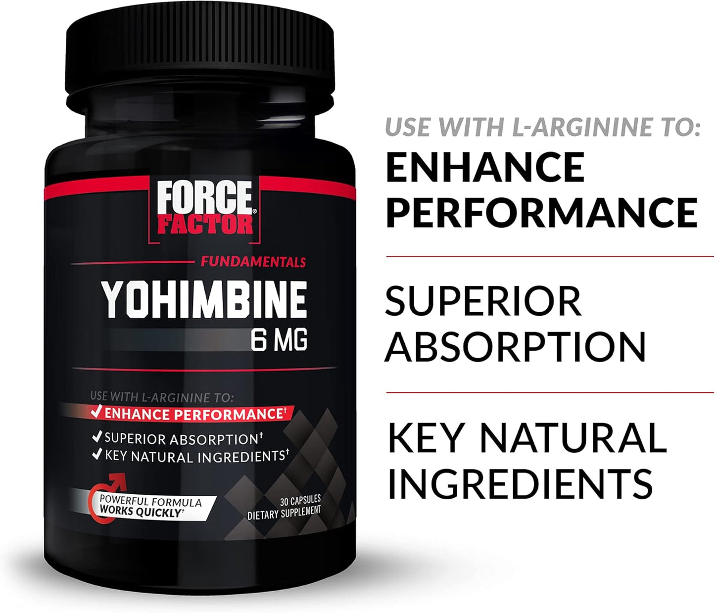 Yohimbine Supplement for Men - Enhanced Performance Formula with Yohimbe Bark Extract - 6mg Yohimbine Pills - Natural Ingredients - 30 Count x 4 Pack