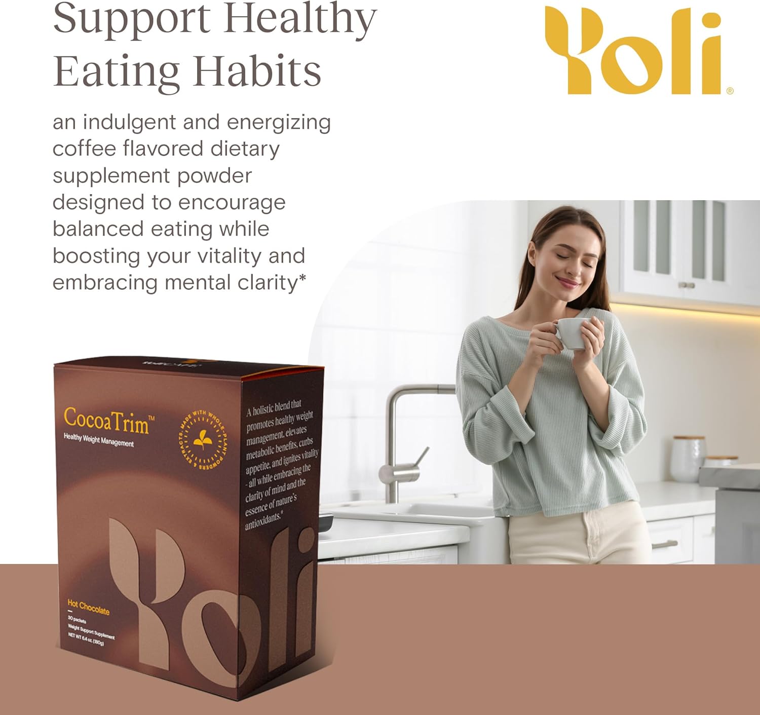 Yoli® CocoaTrim - Chocolate Flavored Supplement Powder for Suppressing Food Cravings