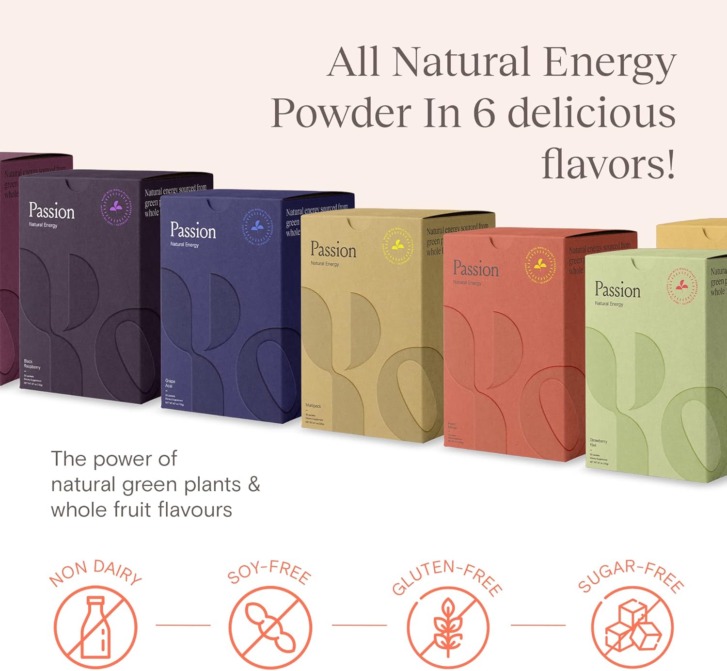 Yoli® Passion Energy Drink Powder Mix - 30 Packets, Strawberry Kiwi Flavor - Natural Endurance & Stamina Boost