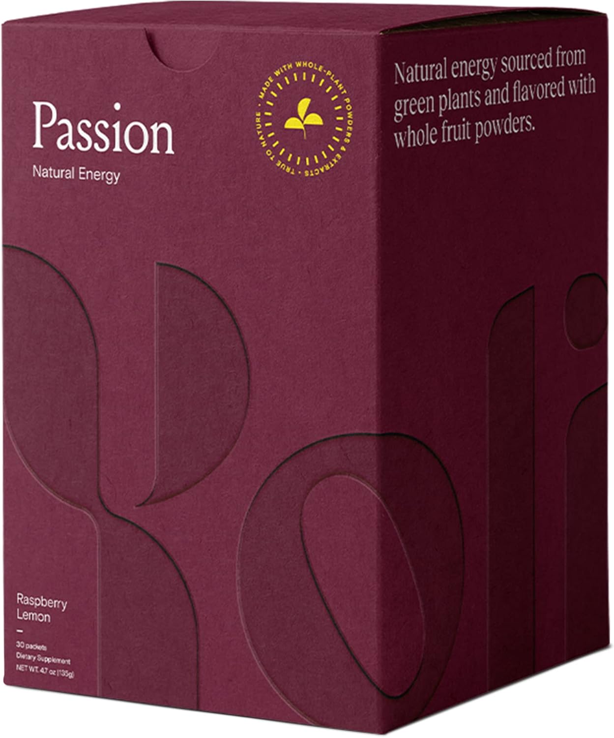 Yoli® Passion Energy Drink Powder Mix - Raspberry Lemon Flavor, 30 Packets - Boost Endurance and Stamina Naturally