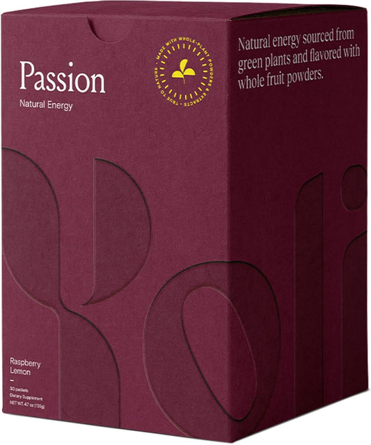 Yoli® Passion Energy Drink Powder Mix - Raspberry Lemon Flavor, 30 Packets - Boost Endurance and Stamina Naturally