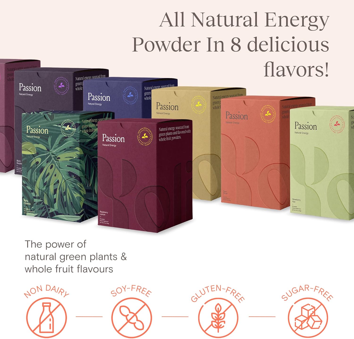 Yoli® Passion Energy Drink Powder Mix - Raspberry Lemon Flavor, 30 Packets - Boost Endurance and Stamina Naturally