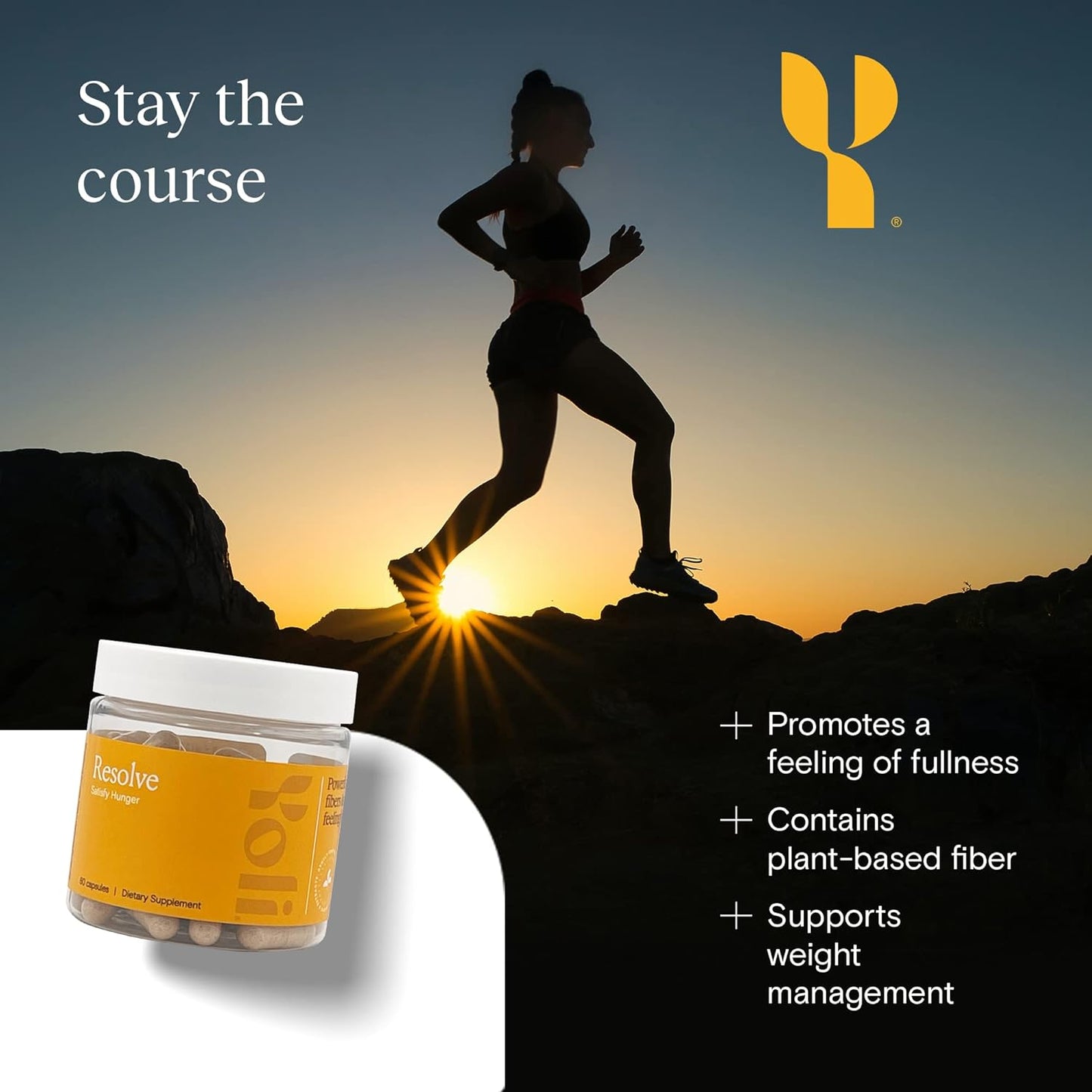 Yoli Resolve PhytoFiber Capsules with Apple Cider Vinegar Powder and Glucomannan for Digestive Health