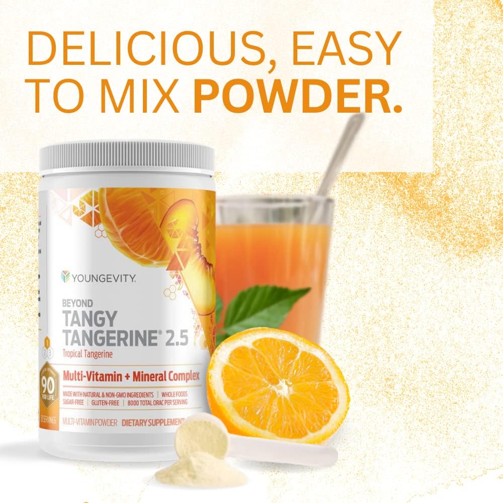 Youngevity Beyond Tangy Tangerine 2.5 Tropical Tangerine Ultimate Multi-Vitamin & Mineral Complex with Natural Whole Foods - 8,000 ORAC Value