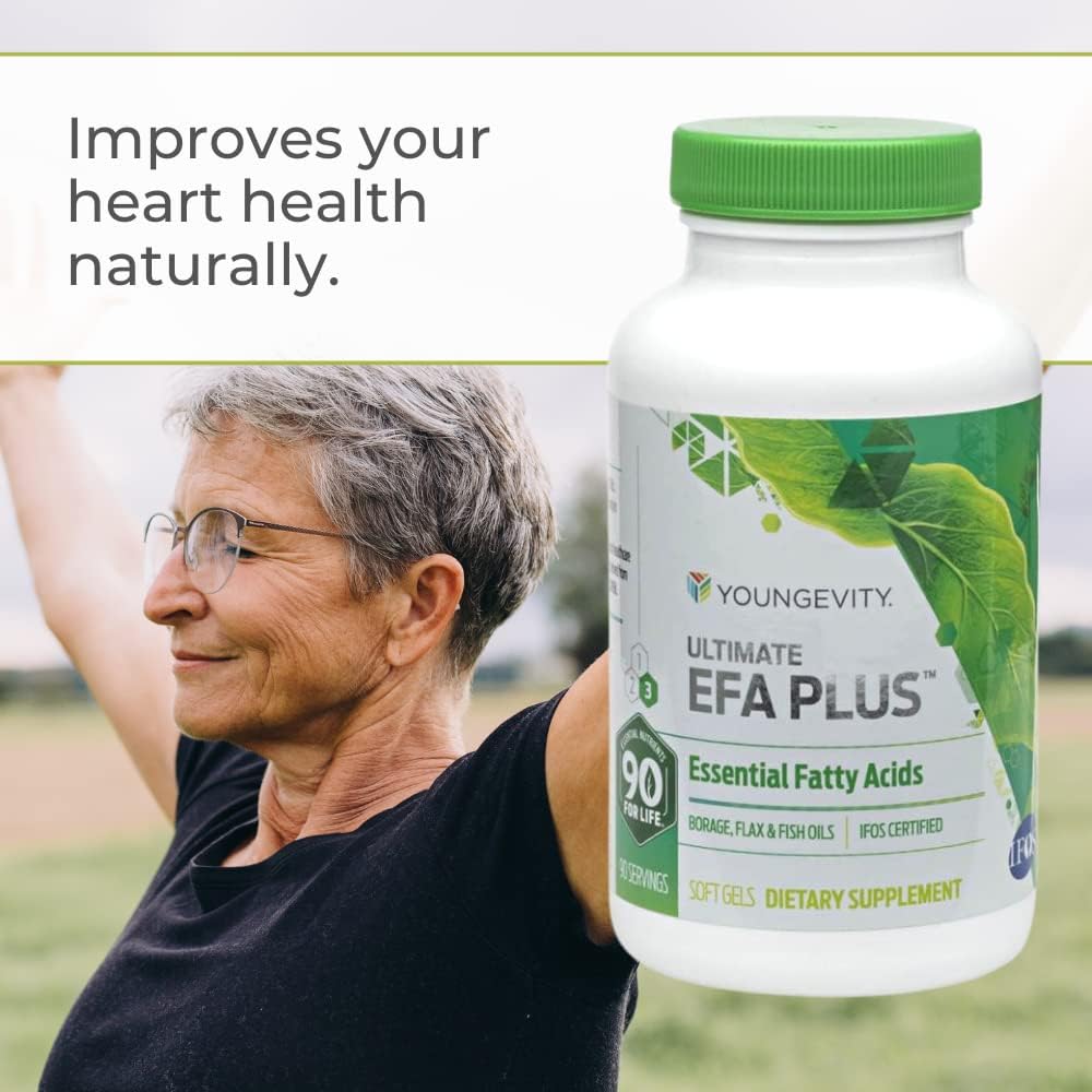 Youngevity EFA Plus 90-4 Pack - Essential Fatty Acids Supplement for Optimal Health and Wellness