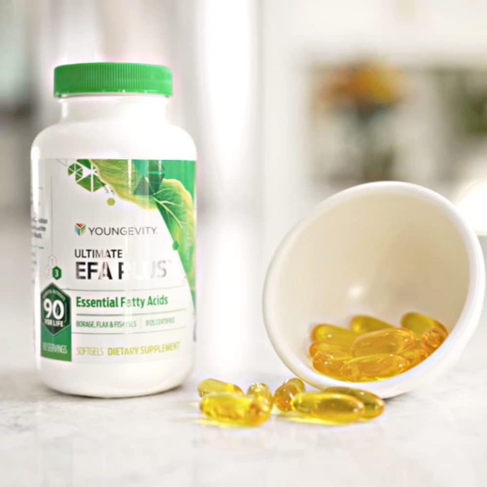 Youngevity EFA Plus 90-4 Pack - Essential Fatty Acids Supplement for Optimal Health and Wellness