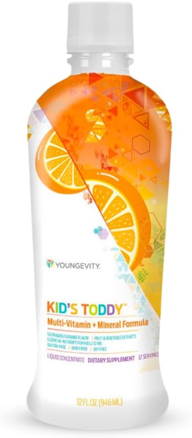 Youngevity Kid's Toddy™ - Mega Multivitamin for Kids 2+ - 14 Vitamins, 10 Minerals, Phytonutrient Blend - Highly Absorbable - Orange Flavor - 32 Fl Oz
