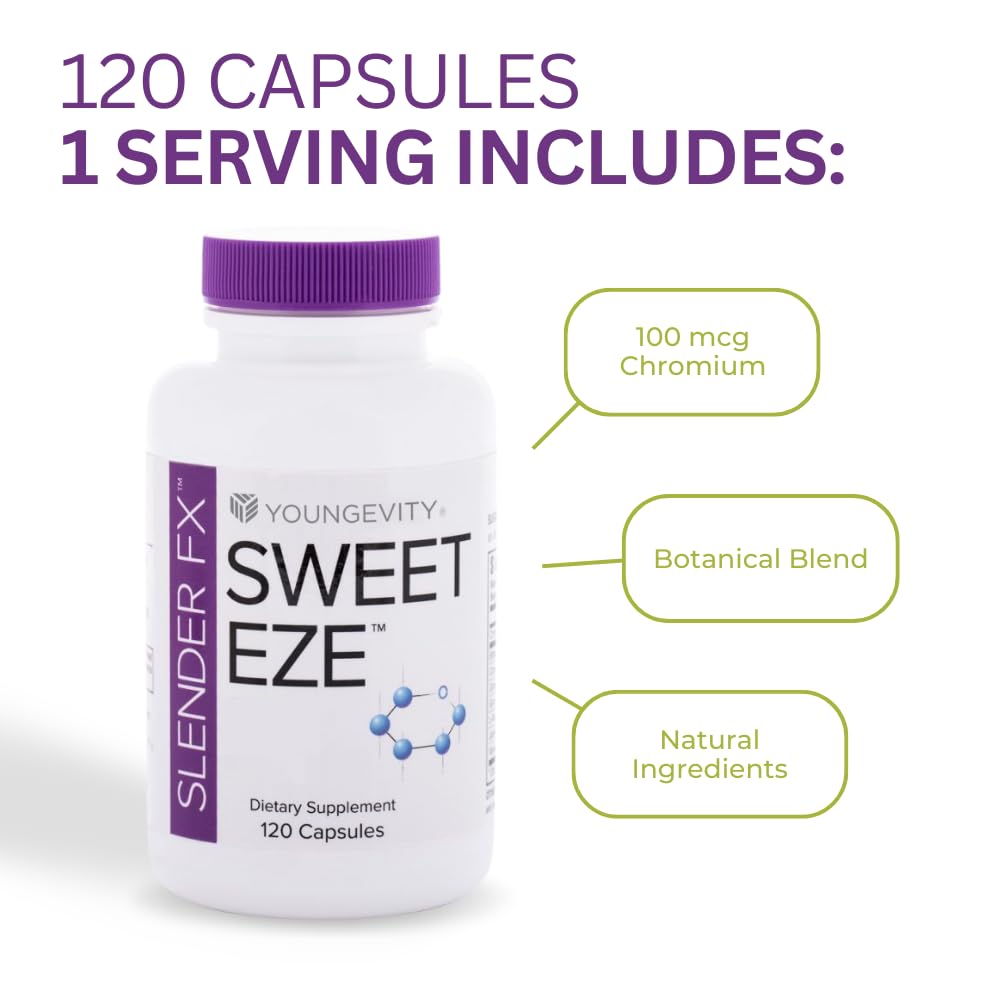Youngevity Sweet Eze Supplement - 120 Capsules for Blood Sugar Support