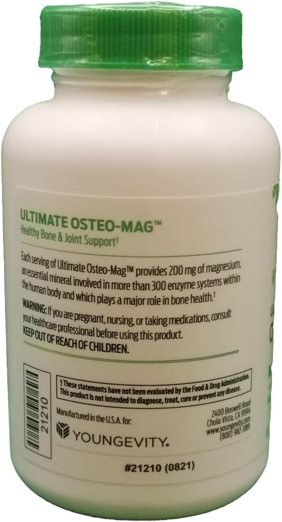 Youngevity Ultimate Osteo-Mag™ 60 Capsules - Magnesium 200 + Vitamins B6, B12, Folate - Bone & Joint Health, Stress Support, Healthy Teeth