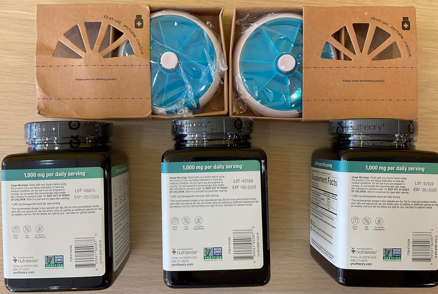 Youtheory Ashwagandha 1000mg with KSM-66 - 540 Capsules for Stress Support with Bonus Pill Organizer