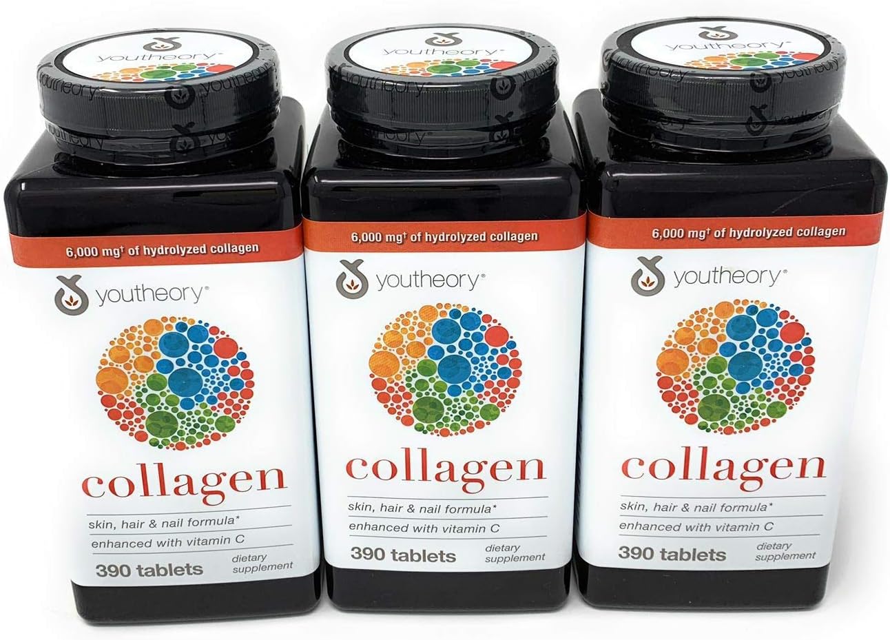 Youtheory Collagen Advanced Formula Tablets - 3 Pack of 390 ct Each (1170 Tablets Total)