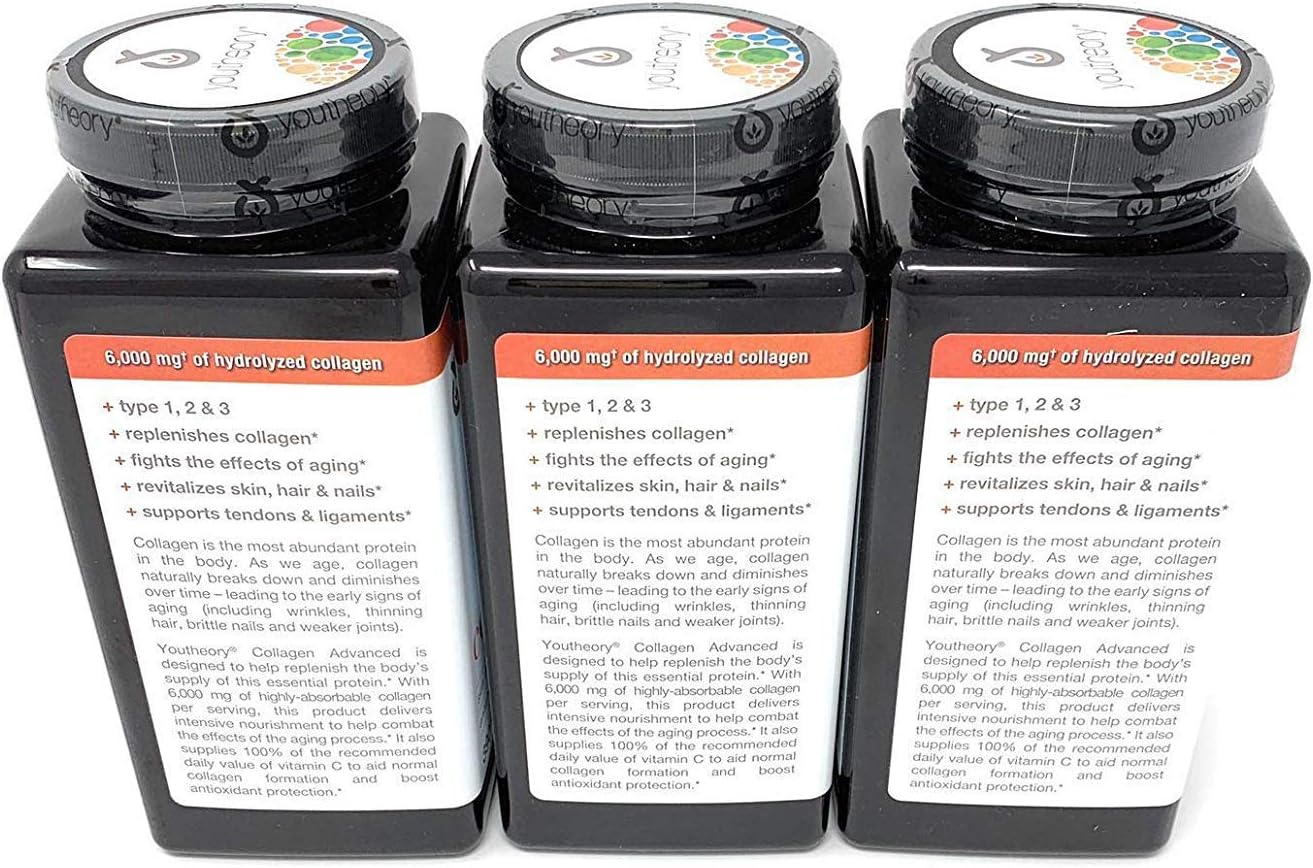 Youtheory Collagen Advanced Formula Tablets - 3 Pack of 390 ct Each (1170 Tablets Total)