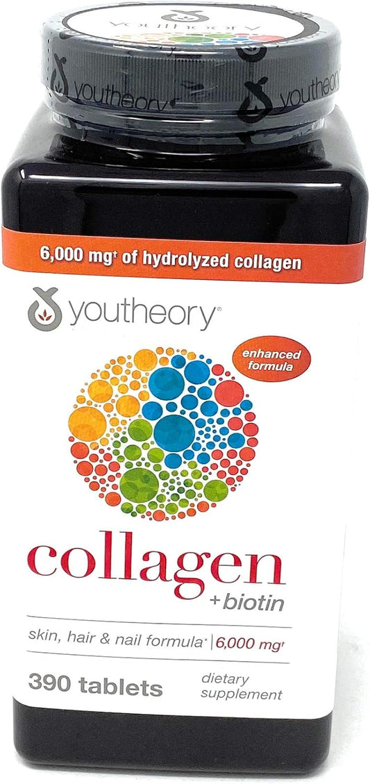 youtheory Collagen Plus Biotin 390 Tablets - Bulk Pack of 5