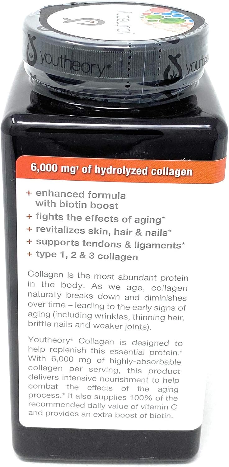 youtheory Collagen Plus Biotin 390 Tablets - Bulk Pack of 5