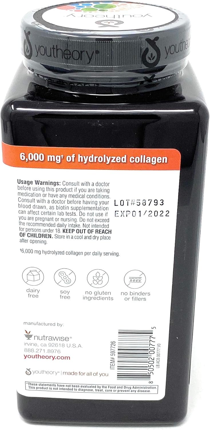 youtheory Collagen Plus Biotin 390 Tablets - Bulk Pack of 5