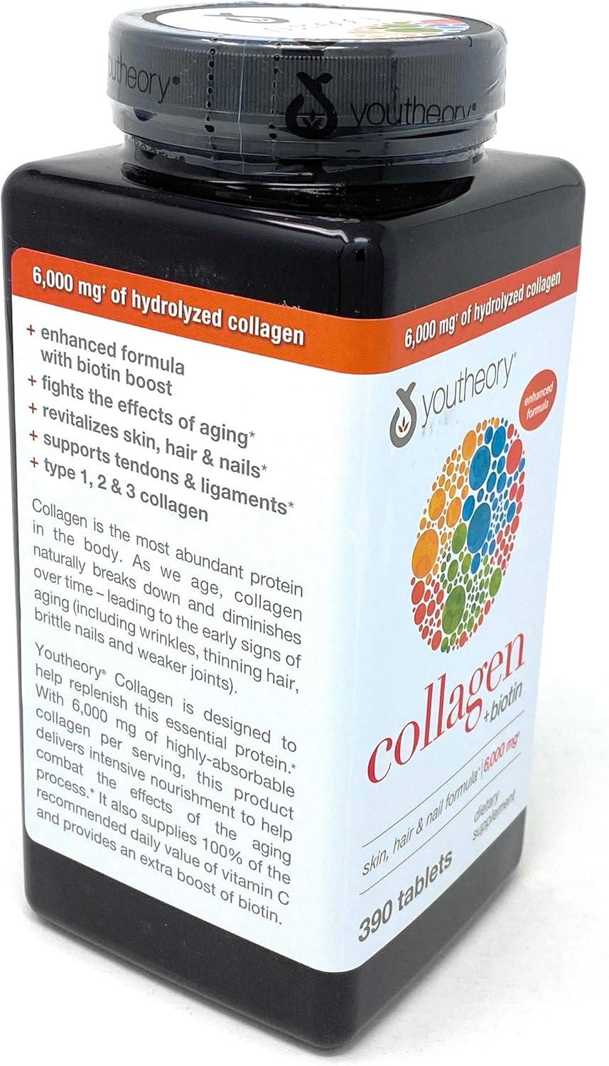 youtheory Collagen Plus Biotin 390 Tablets - Bulk Pack of 5