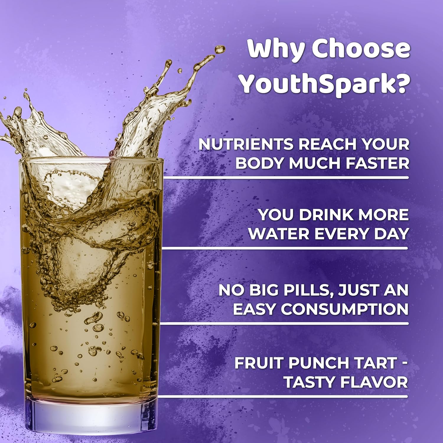 YouthSpark Longevity Formula Supplement with Ashwagandha, Astragalus, and Cinnamon - Fruit Flavor - 1 Bottle