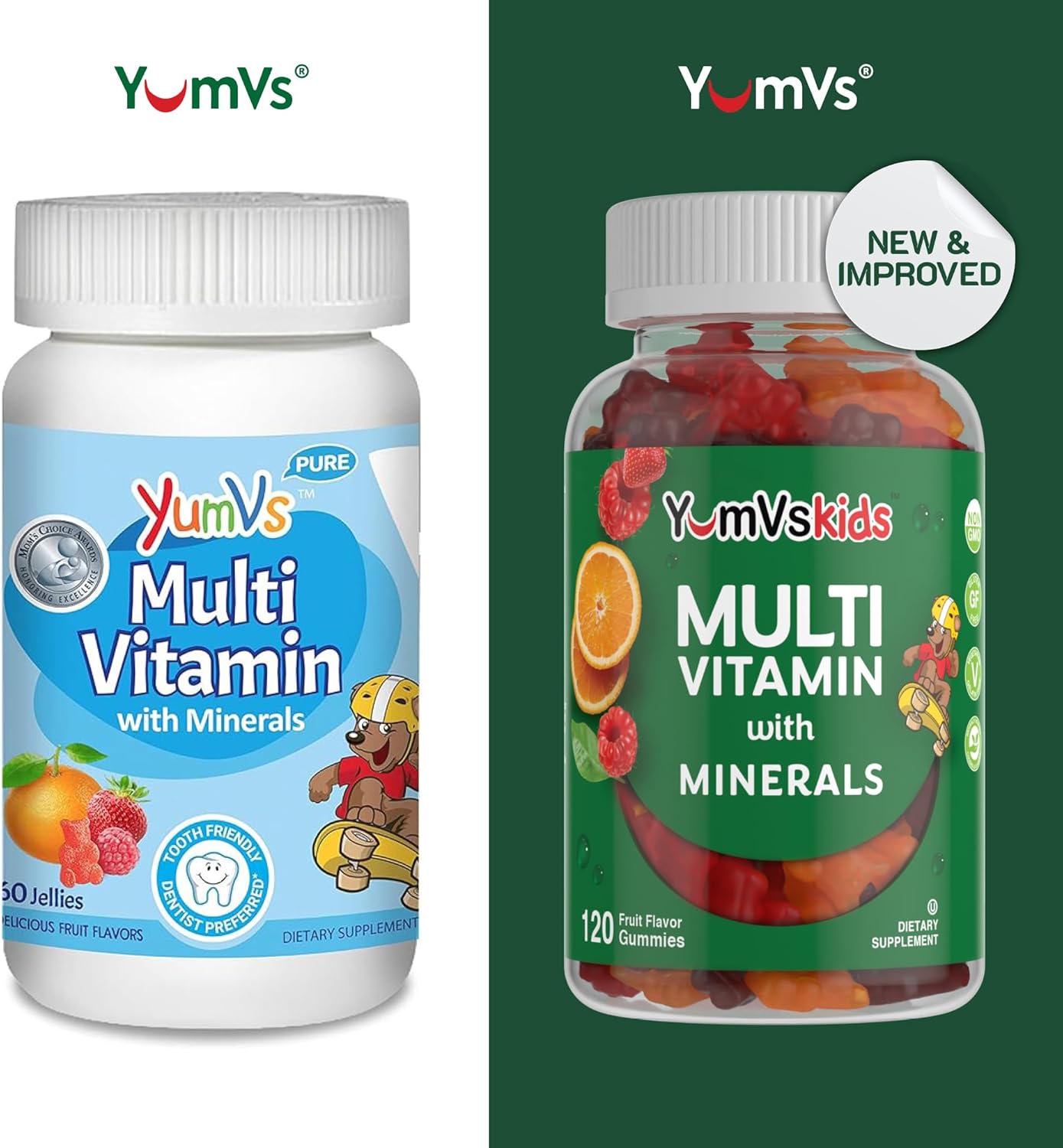 YUM-V'S Kids Multivitamin Gummies - Fruit Flavored Chewable Children's Vitamins with 12 Minerals - Kosher, Halal, Gluten Free - 120 Count - BoostGo Australia