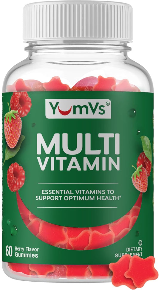 YUM-V'S YumVs Adult Complete Multivitamin & Multimineral Jellies, Raspberry Flavor, 60 Count Bottle