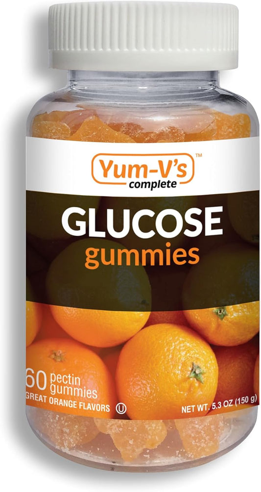 YUM-V'S YumVs Orange Glucose Gummies (60 Ct) - Vegan Chewable Supplement for Men and Women - Gluten Free, Kosher, Halal - BoostGo Australia