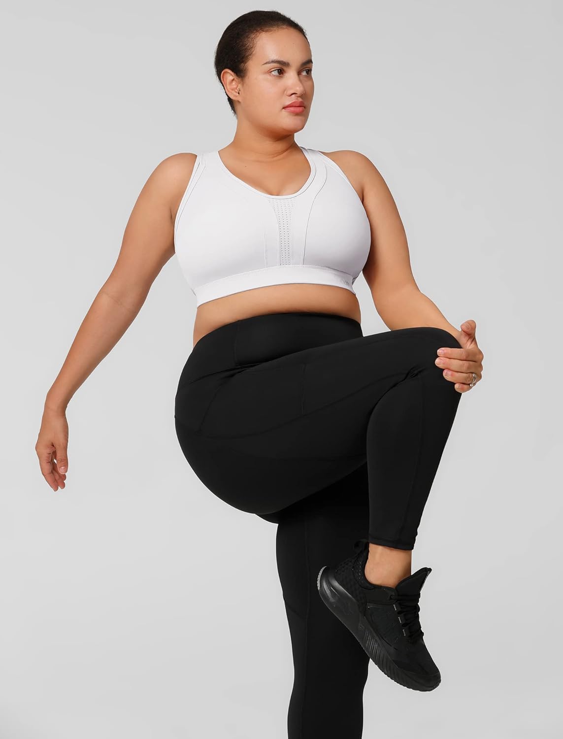 Yvette High Impact Sports Bra with Criss Cross Back for Plus Size Women - Ideal for Running & Fitness