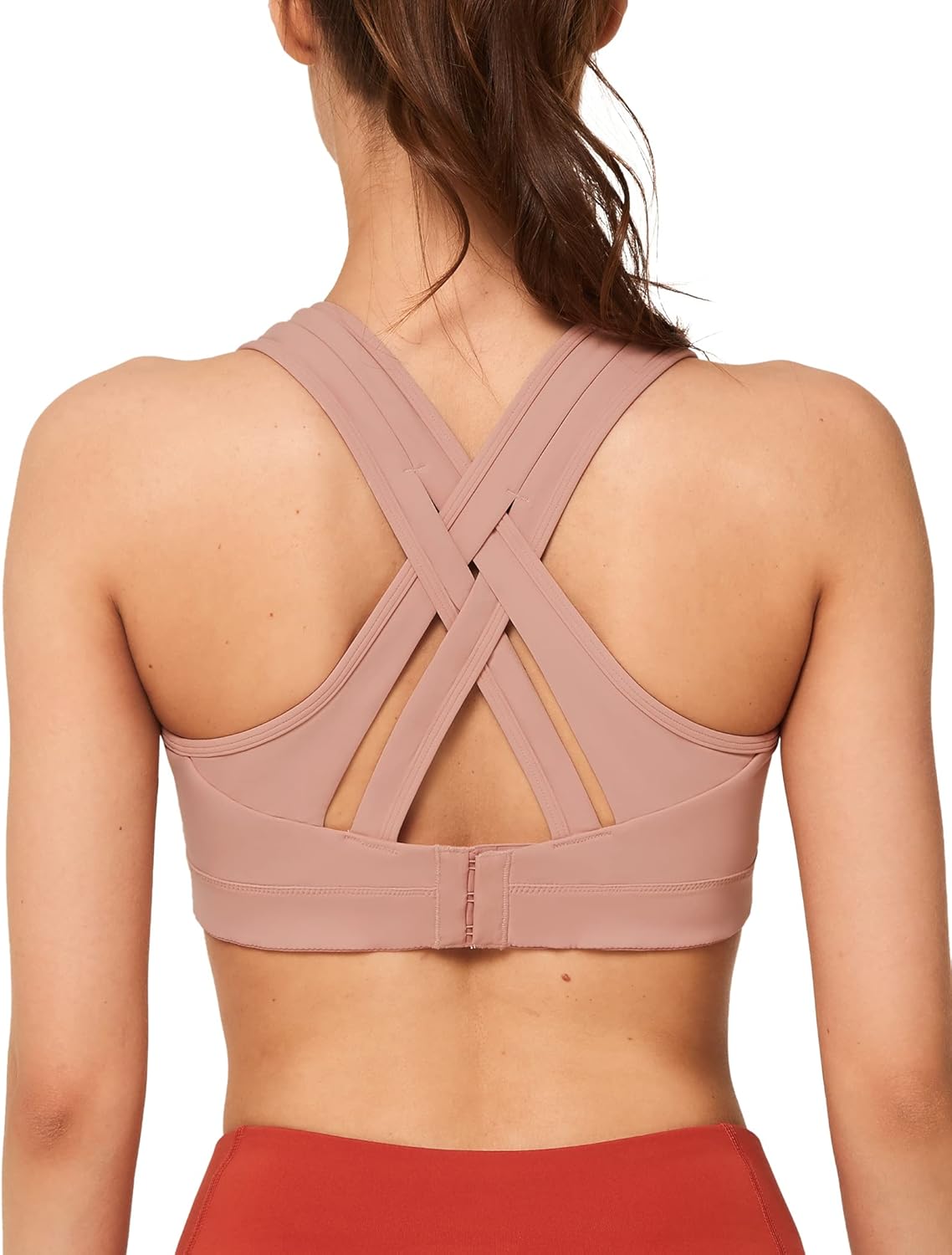 Yvette Women's Plus Size High Impact Sports Bra with Criss Cross Back for Sexy Running