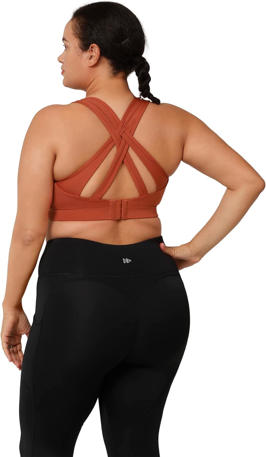 Yvette Women's Plus Size High Impact Sports Bra with Criss Cross Back for Sexy Running