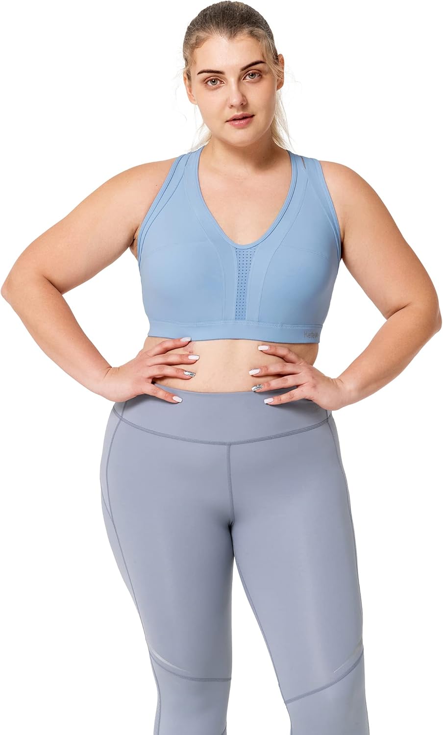 Yvette Women's Plus Size High Impact Sports Bra with Criss Cross Back for Sexy Running