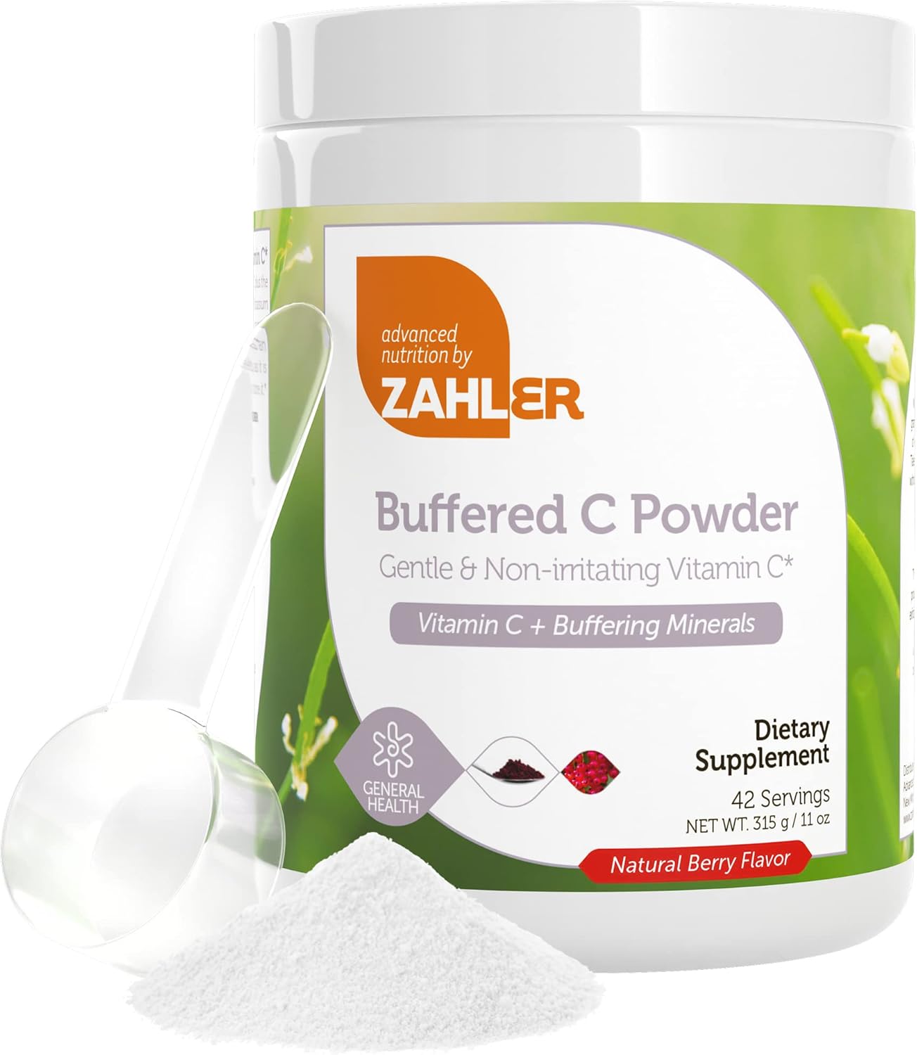 Zahler Buffered Vitamin C Powder with Minerals - Berry Flavor Antioxidant Drink Mix - 11 Oz