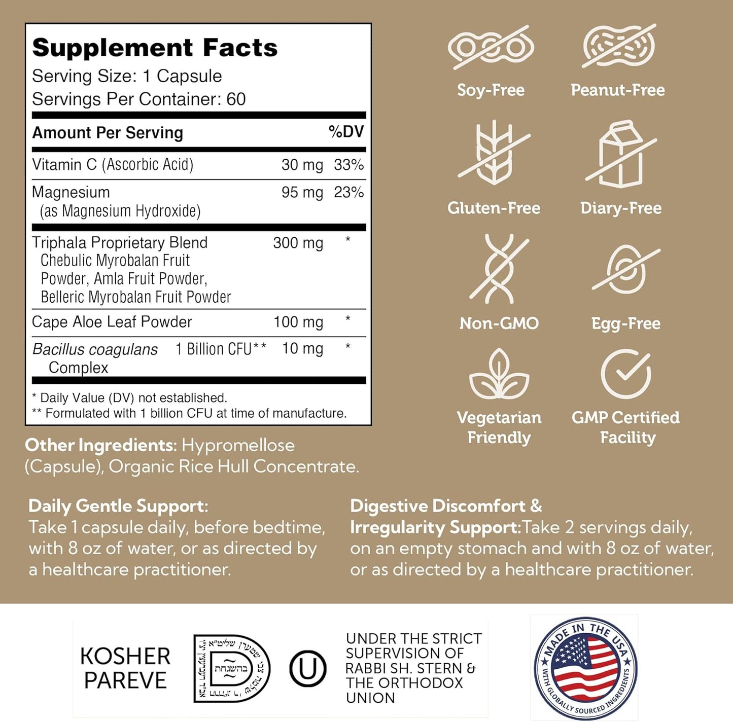 Zahler Daily Cleanse Capsules - Digestive Detox Formula for Healthy Elimination