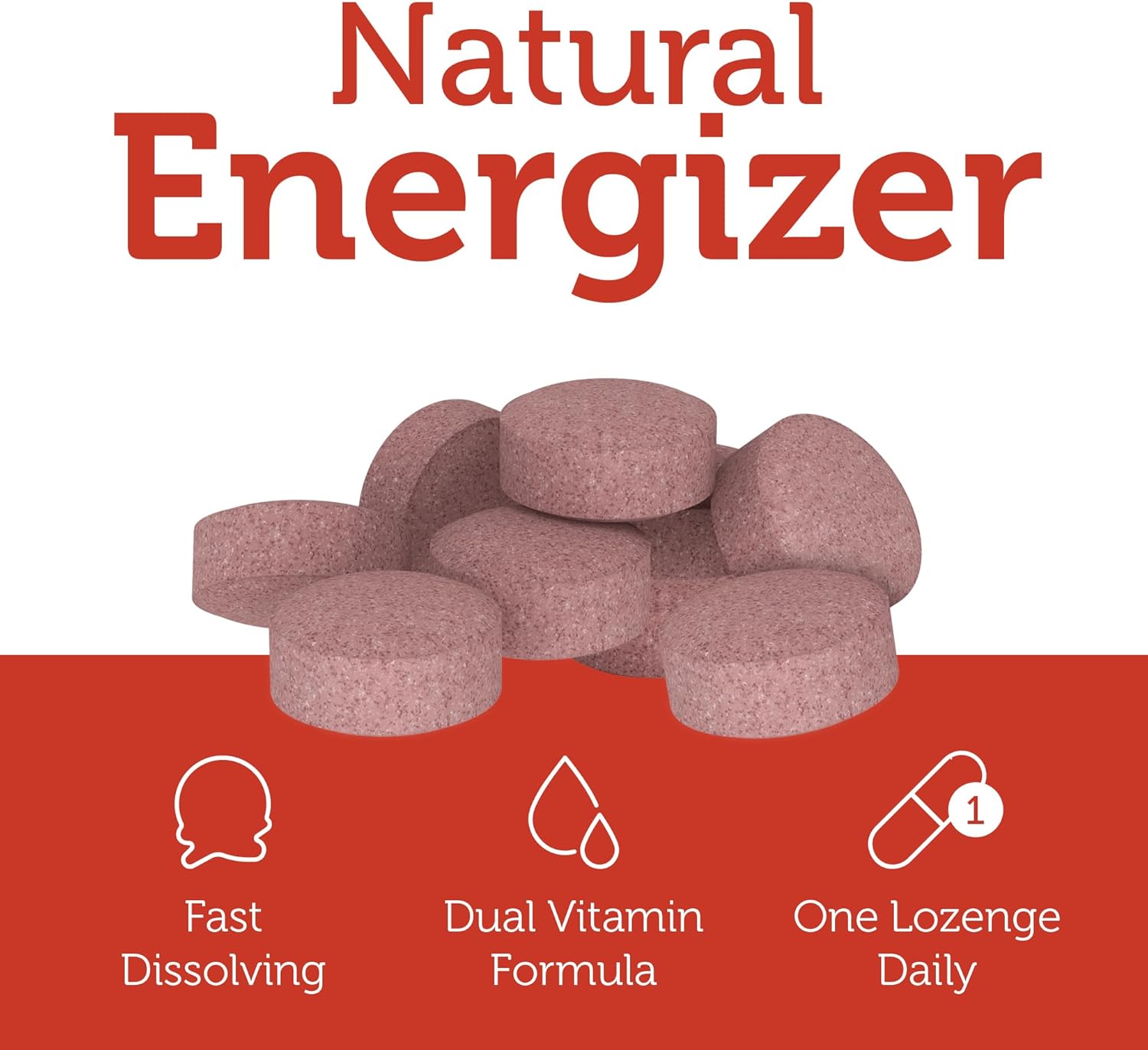 Zahler Energizer Cherry Lozenges - Fast Dissolving Folate & B12 Supplement - Methylated Dual Vitamin Formula with High Folic Acid & B12 - 90 Count