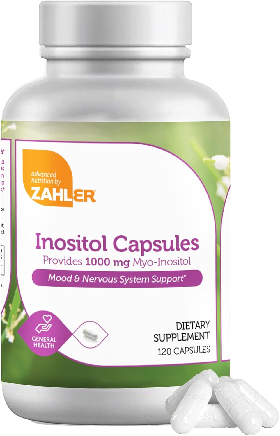 Zahler Inositol Capsules 1000mg for Women - Mood & Nervous System Support - Hormone Balance & Ovarian Function - Kosher, Gluten & Dairy Free - 120 Count
