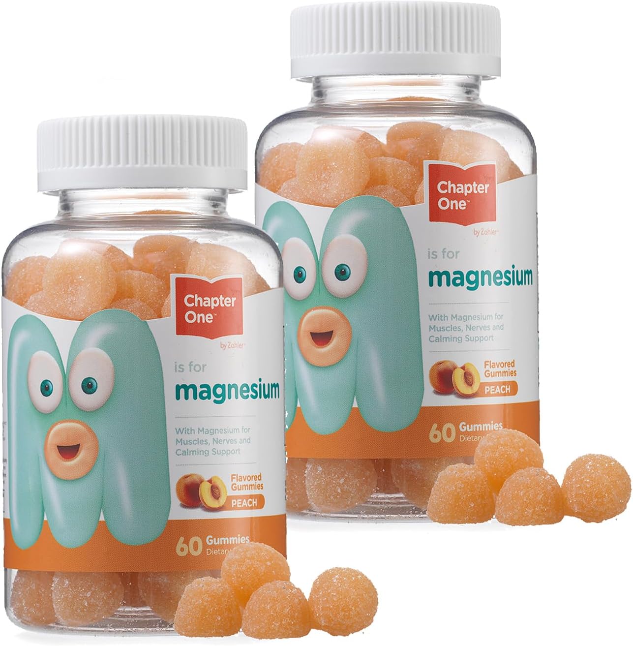 Zahler Magnesium Gummies for Kids and Adults - Calming and Great Tasting Peach Flavored Supplement - Certified Kosher - 2 Pack