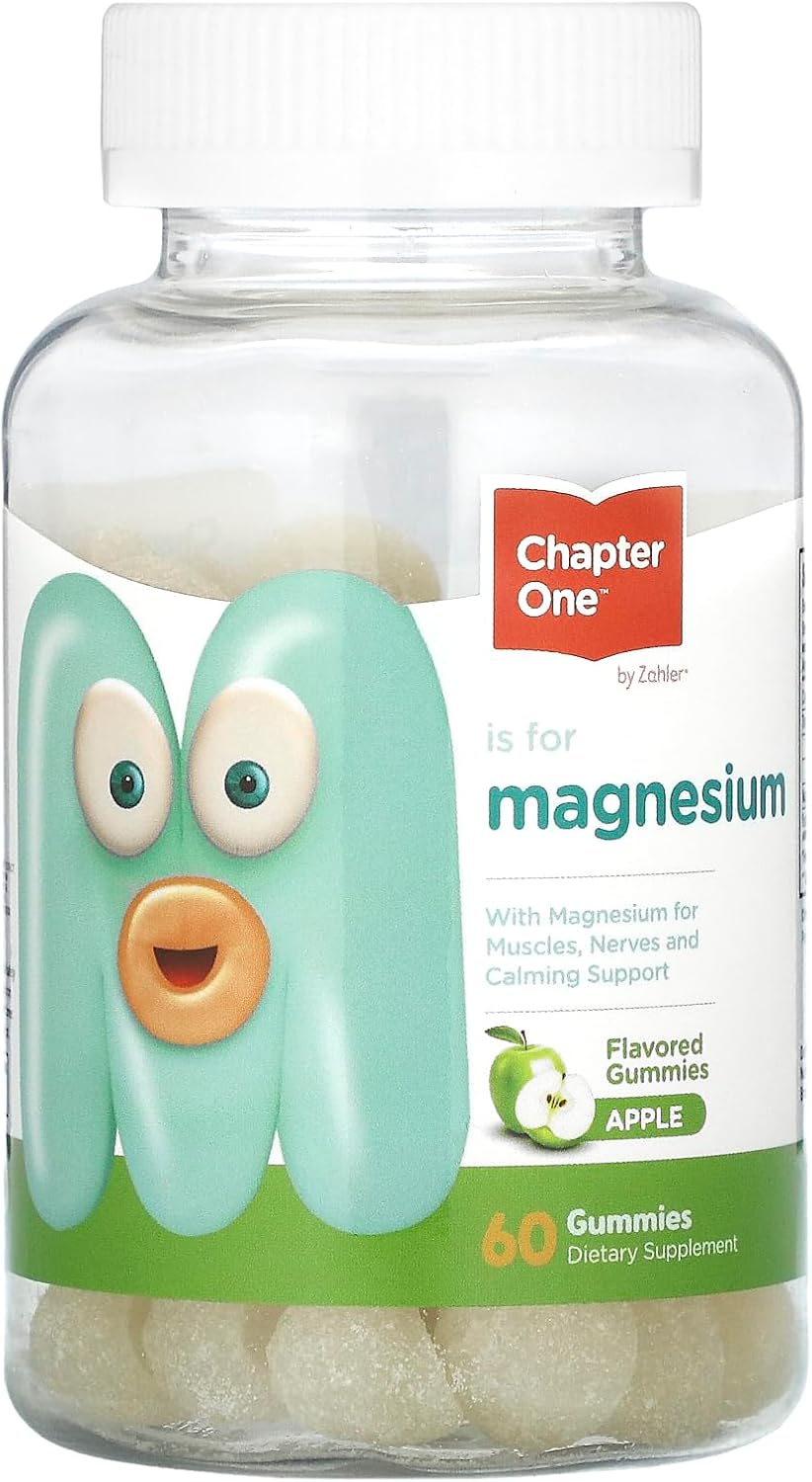 Zahler Natural Calm Magnesium Gummies for Kids & Adults - Bone and Muscle Function Support - Mood Support - Kosher Apple Flavor (60 Count) - BoostGo Australia