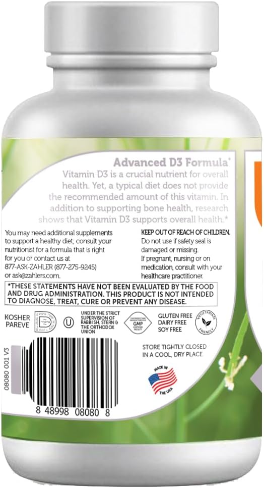Zahler Orange Advanced D3 Formula Chewable Tablets - 25 mcg (1,000 IU), 120 Count