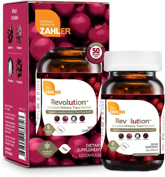 Zahler UT Revolution Cranberry Concentrate Pills with D-Mannose and Probiotics for Urinary Tract and Bladder Health, 120 Caps - Kosher