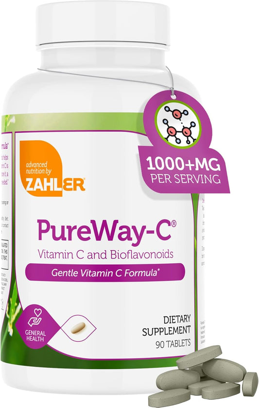 Zahler Vitamin C 1000mg Tablets with Bioflavonoids - High Potency Immune Support Supplement for Women & Men - Gentle on Stomach - Gluten Free - 90 Count