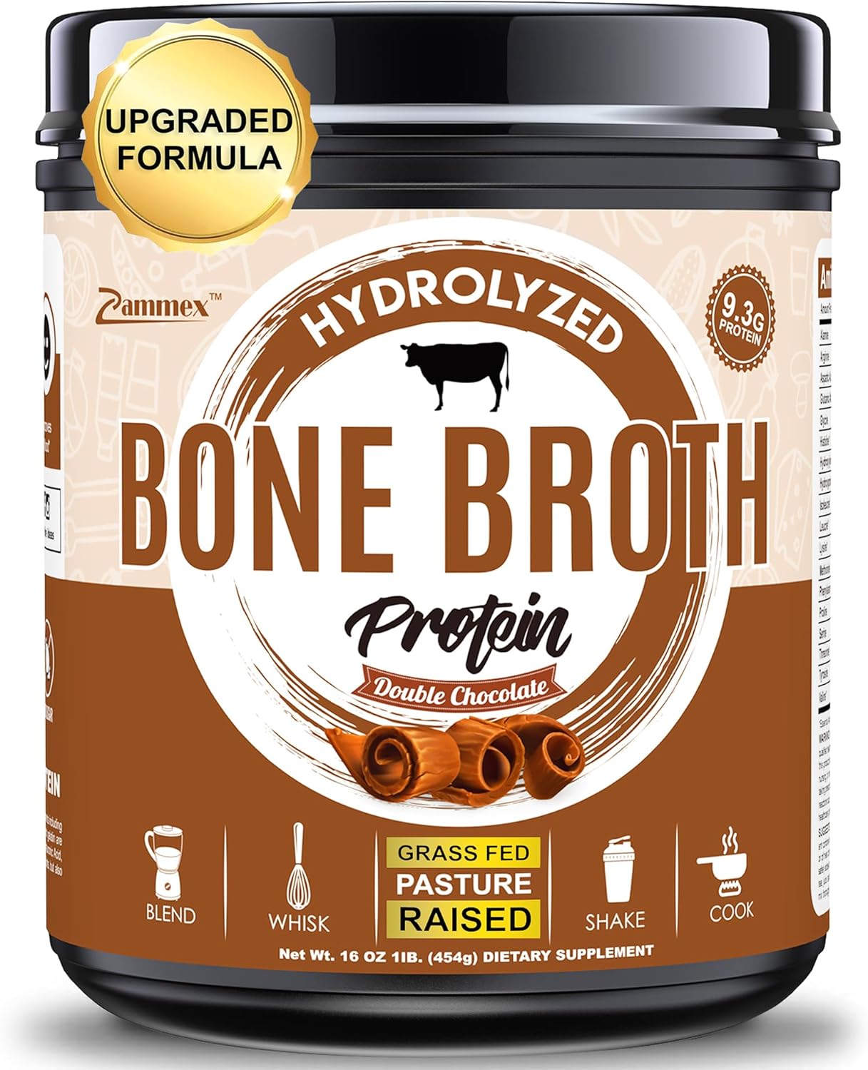 Zammex Collagen Peptides with Chocolate Bone Broth Powder - Premium Protein Supplement