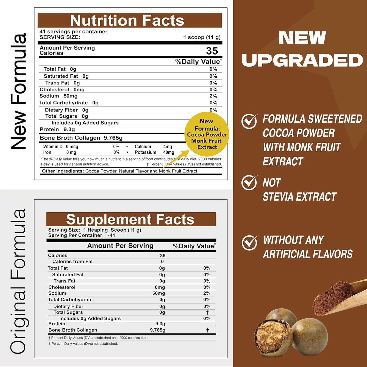 Zammex Collagen Peptides with Chocolate Bone Broth Powder - Premium Protein Supplement